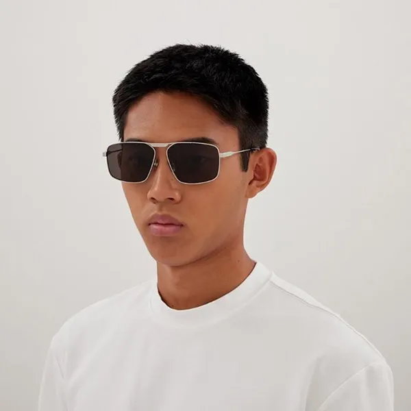 Kính Mát Nam Balenciaga Sunglasses BB0418SK 002 Màu Đen Bạc