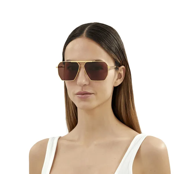 Kính Mát Bottega Veneta Sunglasses BV1012S 005 Màu Nâu/Vàng Gold - Kính mắt - Vua Hàng Hiệu