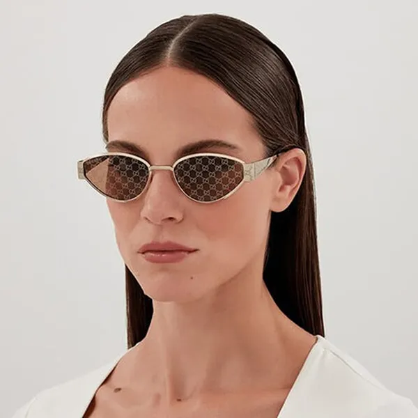 Kính Mát Nữ Gucci GG1853S 003 Sunglasses Màu Nâu Vàng - Kính mắt - Vua Hàng Hiệu