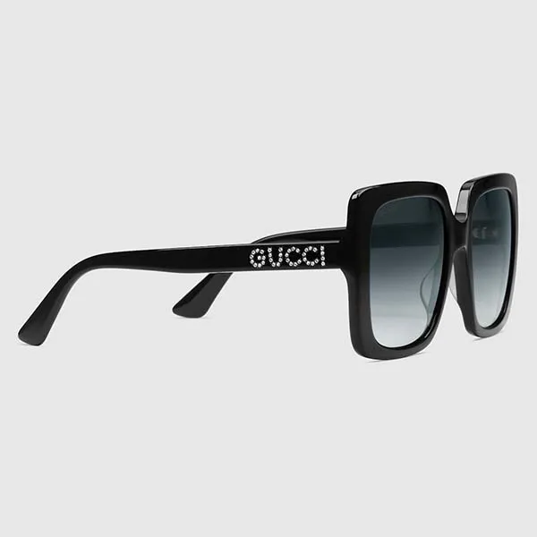 Kính Mát Nữ Gucci Oversize Rectangular Sunglasses 541362 J0740 1011 Màu Đen Xám - Kính mắt - Vua Hàng Hiệu