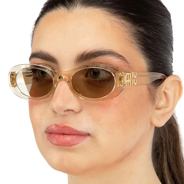 Kính Mát Nữ Miu Miu Cream Transparent Oval Sunglasses MU06ZS Màu Kem - Kính mắt - Vua Hàng Hiệu