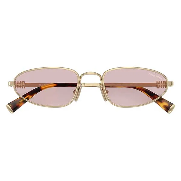 Kính Mát Nữ Miu Miu Pale Gold Geometric Sunglasses SMUA52 ZVN4I0 Màu Hồng Vàng - Kính mắt - Vua Hàng Hiệu