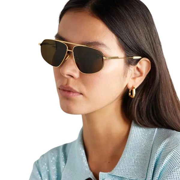Kính Mát Unisex Bottega Veneta Sunglasses BV1194S 002 Màu Nâu/Vàng Gold - Kính mắt - Vua Hàng Hiệu