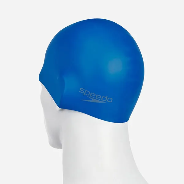 Mũ Bơi Người Lớn Speedo Plain Moulded Silicone Màu Xanh Dương