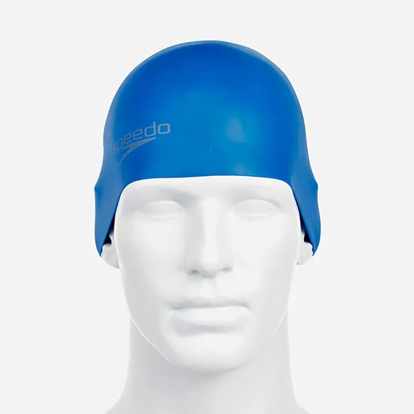 Mũ Bơi Người Lớn Speedo Plain Moulded Silicone Màu Xanh Dương