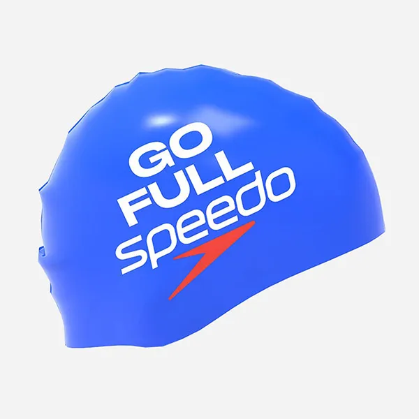 Mũ Bơi Người Lớn Speedo Slogan Printed Màu Xanh Dương