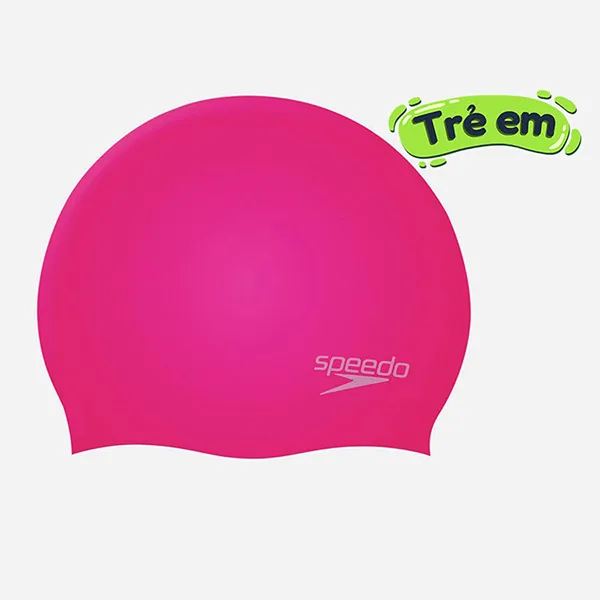 Mũ Bơi Trẻ Em Speedo Plain Moulded Silicone Màu Hồng