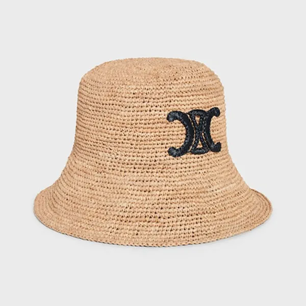 Mũ Celine Bucket Triomphe Hat In Raffia Màu Be Size S - Mũ nón - Vua Hàng Hiệu