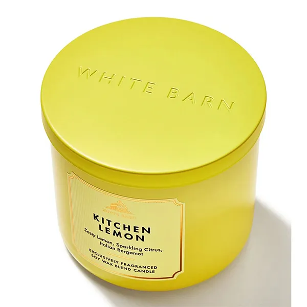 Nến Thơm Bath & Body Works Kitchen Lemon 3-Wick Candle 411g - Nến thơm - Vua Hàng Hiệu