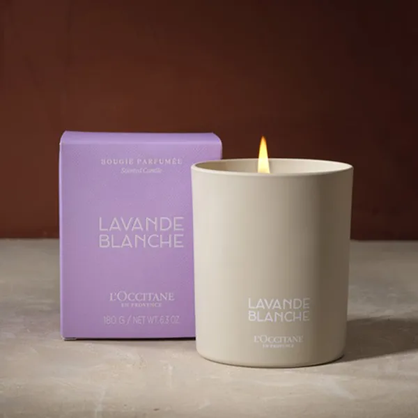 Nến Thơm L'Occitane White Lavender Candle 180g - Nến thơm - Vua Hàng Hiệu
