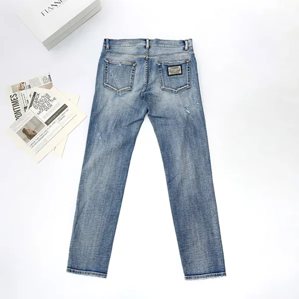 Quần Jean Nam Dolce & Gabbana D&G Logo Plaque Distressed In Blue GY07CD G8KO5 S9001 Màu Xanh Size 44 - Thời trang - Vua Hàng Hiệu