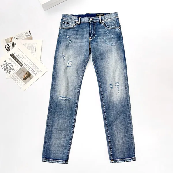 Quần Jean Nam Dolce & Gabbana D&G Logo Plaque Distressed In Blue GY07CD G8KO5 S9001 Màu Xanh Size 44 - Thời trang - Vua Hàng Hiệu