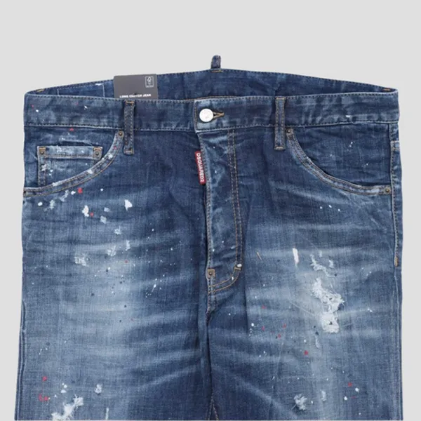 Quần Jean Nam Dsquared2 Button Fly Relax Long Crotch Blue Denim S74LB1330 S30342 470 Màu Xanh Size 46