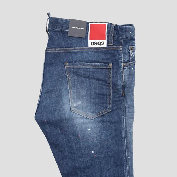 Quần Jean Nam Dsquared2 Button Fly Relax Long Crotch Blue Denim S74LB1330 S30342 470 Màu Xanh Size 46