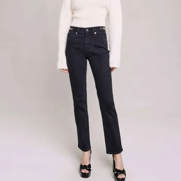 Quần Jean Nữ Maje With Curb Chains And Fringing 123PACHASLIM Màu Đen Size 36 - Thời trang - Vua Hàng Hiệu