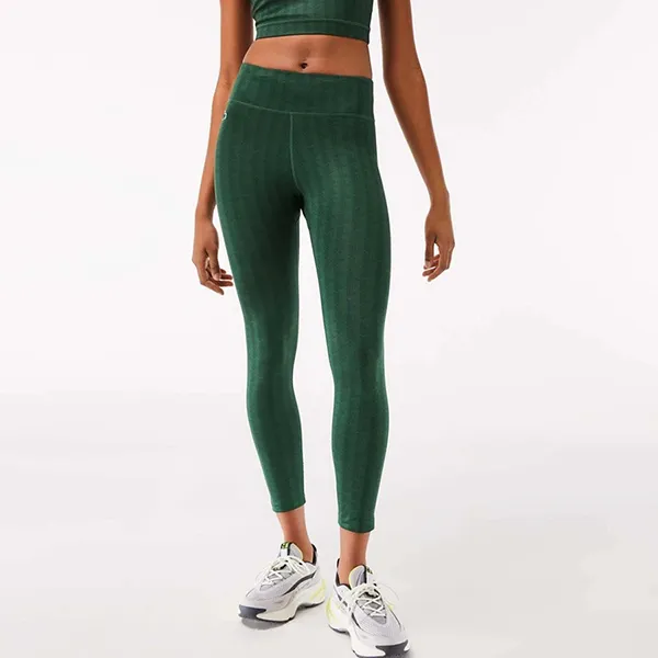 Quần Legging Nữ Lacoste Sport Women's High-Waist XF3424 00 D1R Màu Xanh Lá Size XS