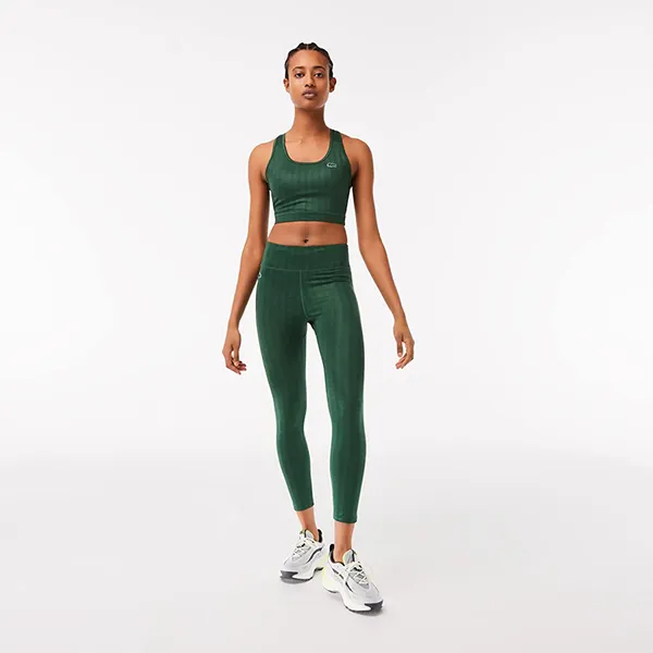 Quần Legging Nữ Lacoste Sport Women's High-Waist XF3424 00 D1R Màu Xanh Lá Size XS