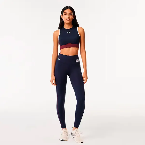 Quần Legging Nữ Lacoste Women's Logo OF1011 00 166 Màu Xanh Navy Size S