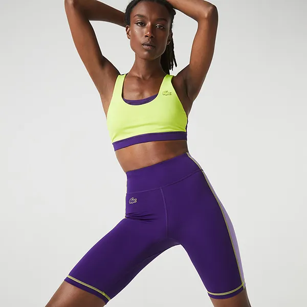 Quần Short Thể Thao Nữ Lacoste Women's Sport Bike Shorts GF0742 00 206 Màu Tím Size XS