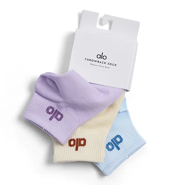 Set 3 Đôi Tất Cổ Cao Alo Yoga Half Crew Throwback 3 Pair Socks Blue/Yellow/Purple Freeszie Phối Màu - Thời trang - Vua Hàng Hiệu