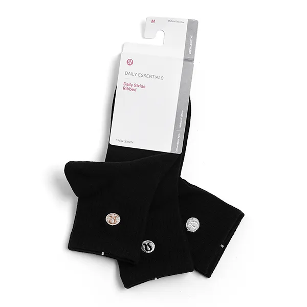 Set 3 Đôi Tất Cổ Cao Lululemon Half Crew Throwback 3 Pairs Sock Black Freeszie Màu Đen - Thời trang - Vua Hàng Hiệu