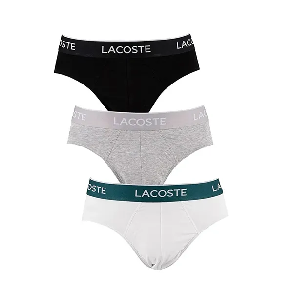 Set 3 Quần Lót Nam Lacoste Briefs Multicolor Pack Màu Đen/ Trắng/ Xám Size S - Thời trang - Vua Hàng Hiệu