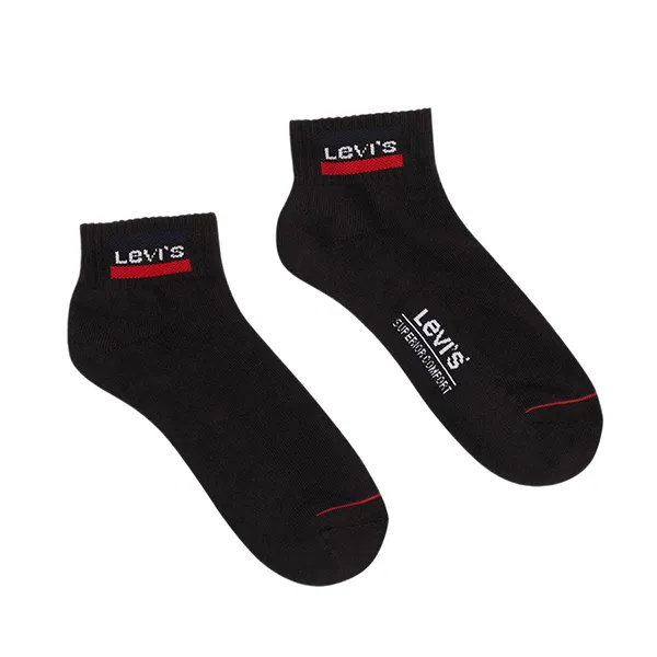Set 5 Đôi Tất Levi's Mid Cut Logo 5 Pair - Sock - Melange Black Freeszie Màu Đen - Thời trang - Vua Hàng Hiệu