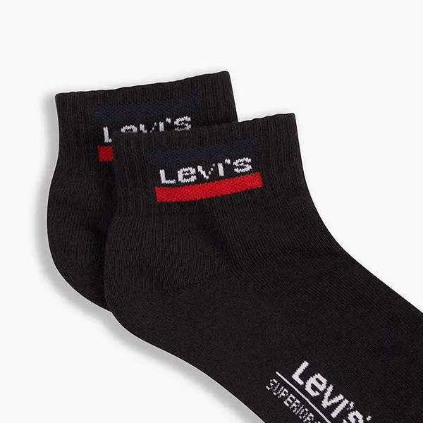 Set 5 Đôi Tất Levi's Mid Cut Logo 5 Pair - Sock - Melange Black Freeszie Màu Đen - Thời trang - Vua Hàng Hiệu