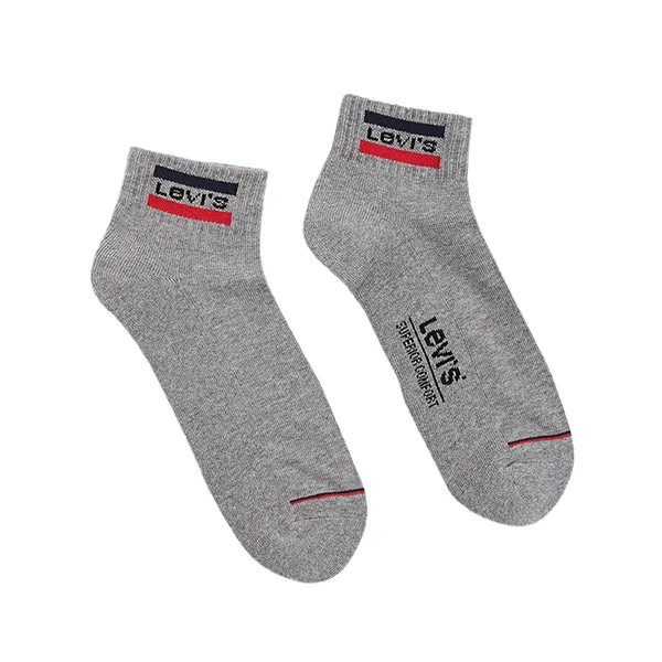 Set 5 Đôi Tất Levi's Mid Cut Logo 5 Pair - Sock - Melange Grey Freeszie Màu Xám - Thời trang - Vua Hàng Hiệu
