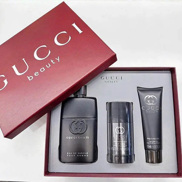 Set Nước Hoa Nam Gucci Guilty Pour Homme Eau de Parfum 3 Món - Nước hoa - Vua Hàng Hiệu