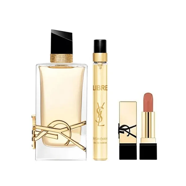 Set Nước Hoa Nữ Yves Saint Laurent YSL Libre EDP (90ml + Mini 10ml + Son NM Nu Muse Màu Cam Đất Mini)