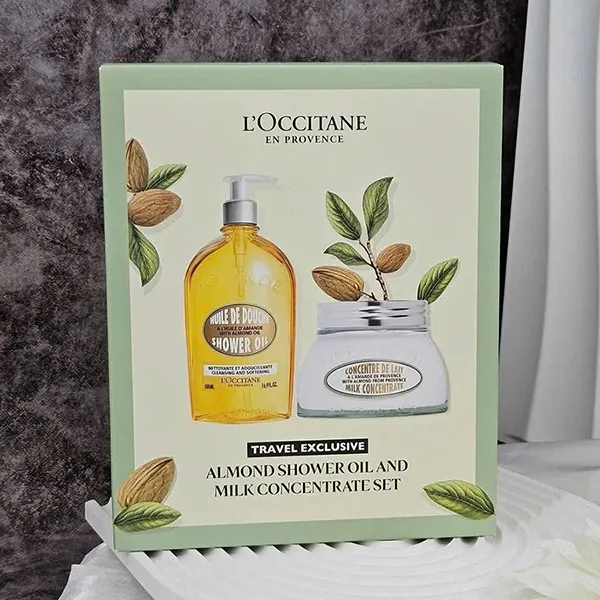 Set Sữa Tắm + Kem Dưỡng L'Occitane Almond Shower Oil With Almond Milk Concentrate Set (500ml + 200ml) - Mỹ phẩm - Vua Hàng Hiệu