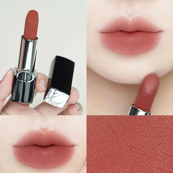 Son Dior Rouge Dior Couture Color Lipstick 652 Dentelle Veil Finish Màu Cam Đất - Son Môi - Vua Hàng Hiệu