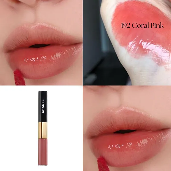 Son Kem Chanel Le Rouge Duo Ultra Tenue 192 Coral Pink Màu Hồng San Hô