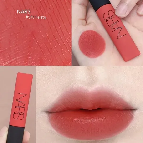 Son Kem Nars Air Matte Lip Color 373 Feisty Màu Cam Hồng Đào San Hô