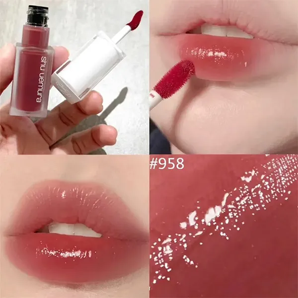 Son Kem Shu Uemura Kinu Care Glow Up BG 958 Màu Hồng Nâu Đất - Son Môi - Vua Hàng Hiệu
