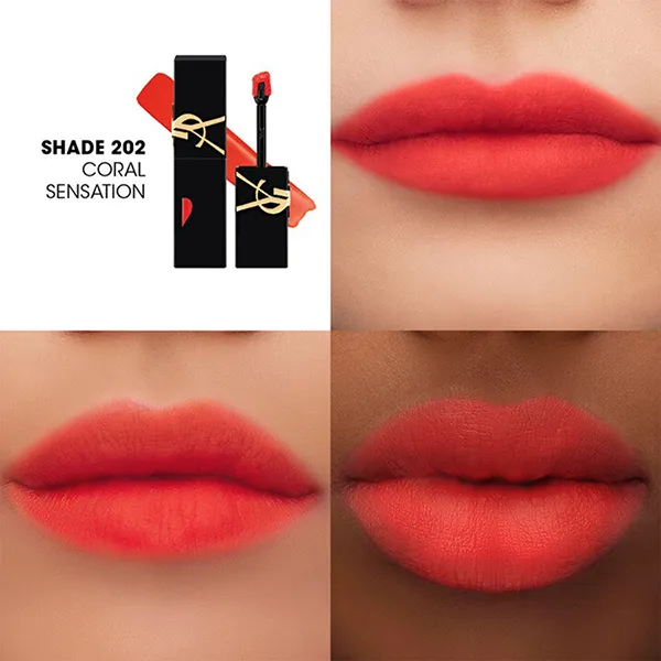Son Kem Yves Saint Laurent YSL The Inks Blur 202 Coral Sensation Màu Cam San Hô - Son Môi - Vua Hàng Hiệu