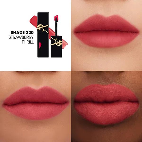 Son Kem Yves Saint Laurent YSL The Inks Blur 220 Strawberry Thrill Màu Hồng Dâu - Son Môi - Vua Hàng Hiệu