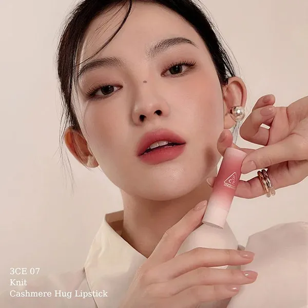 Son Lì 3CE Cashmere Hug Lipstick 07 Knit Màu Đỏ Nâu