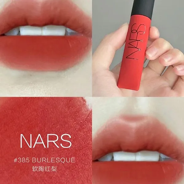 Son Kem Nars Air Matte Lip Color 385 Burlesque Màu Đỏ Cam Gạch