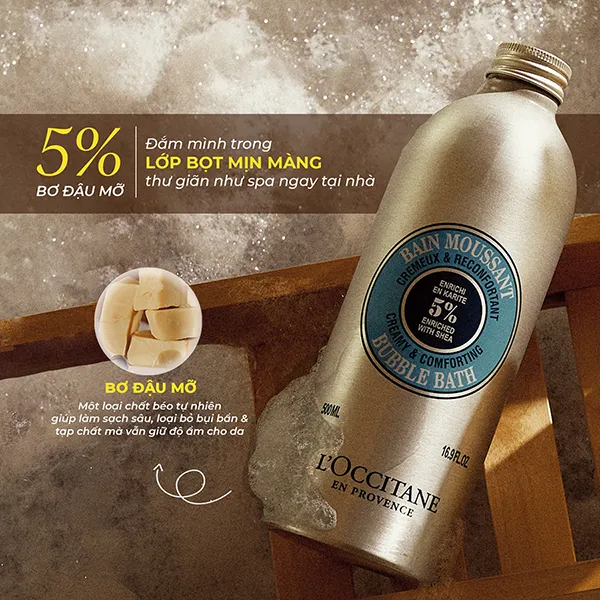Sữa Tắm Tạo Bọt Bơ Hạt Mỡ L'Occitane Shea Bubble Bath 500ml - Mỹ phẩm - Vua Hàng Hiệu