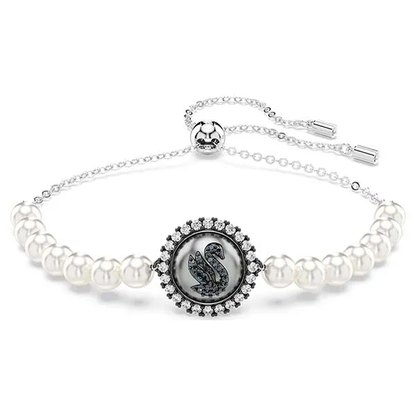 Vòng Đeo Tay Nữ Swarovski Bracelet Crystal Pearl, Swan, Gray, Rhodium Plated 5680851 Màu Bạc - Trang sức - Vua Hàng Hiệu