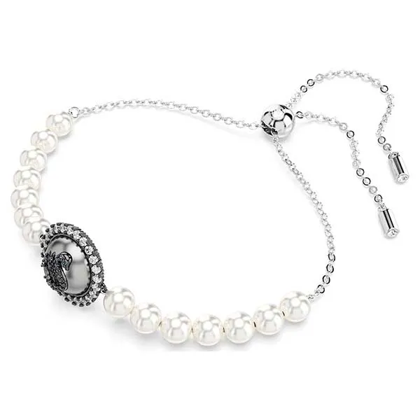 Vòng Đeo Tay Nữ Swarovski Bracelet Crystal Pearl, Swan, Gray, Rhodium Plated 5680851 Màu Bạc - Trang sức - Vua Hàng Hiệu