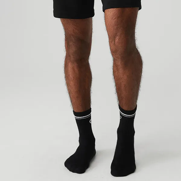 Tất Alo Yoga Unisex Unisex Half-Crew Throwback Sock Black Màu Đen Freesize - Thời trang - Vua Hàng Hiệu