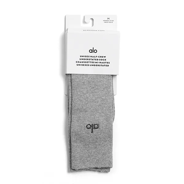 Tất Alo Yoga Unisex Half-Crew Understated Sock - Grey Màu Xám Freesize - Thời trang - Vua Hàng Hiệu