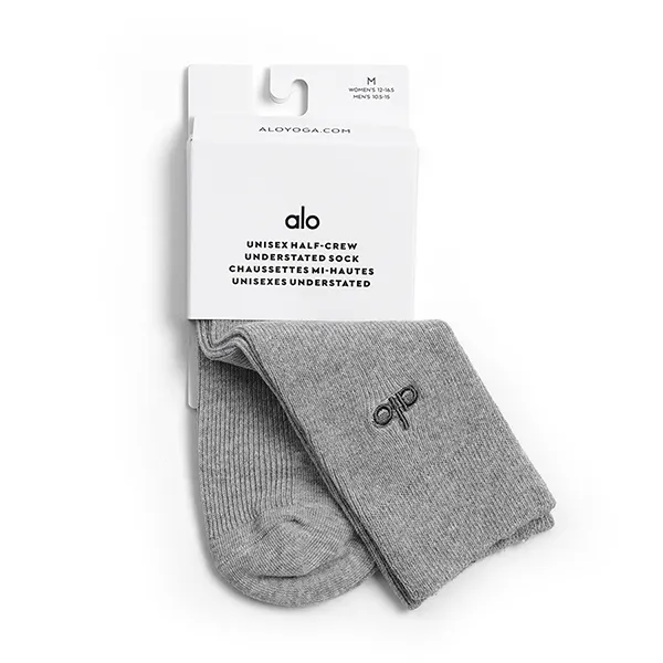 Tất Alo Yoga Unisex Half-Crew Understated Sock - Grey Màu Xám Freesize - Thời trang - Vua Hàng Hiệu