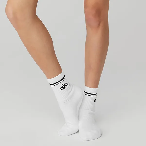 Tất Unisex Alo Yoga Half-Crew Throwback Sock White Màu Trắng Freesize - Thời trang - Vua Hàng Hiệu