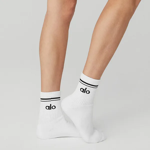 Tất Unisex Alo Yoga Half-Crew Throwback Sock White Màu Trắng Freesize - Thời trang - Vua Hàng Hiệu