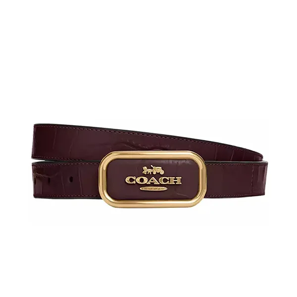 Thắt Lưng Nữ Coach Signature Buckle Morgan Belt 25mm In Merlot CR913 Màu Đỏ - Thắt lưng - Vua Hàng Hiệu