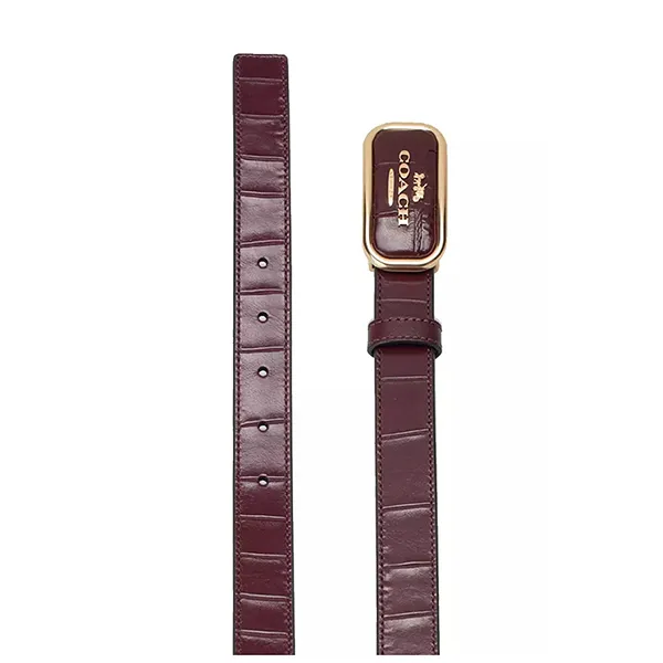 Thắt Lưng Nữ Coach Signature Buckle Morgan Belt 25mm In Merlot CR913 Màu Đỏ - Thắt lưng - Vua Hàng Hiệu